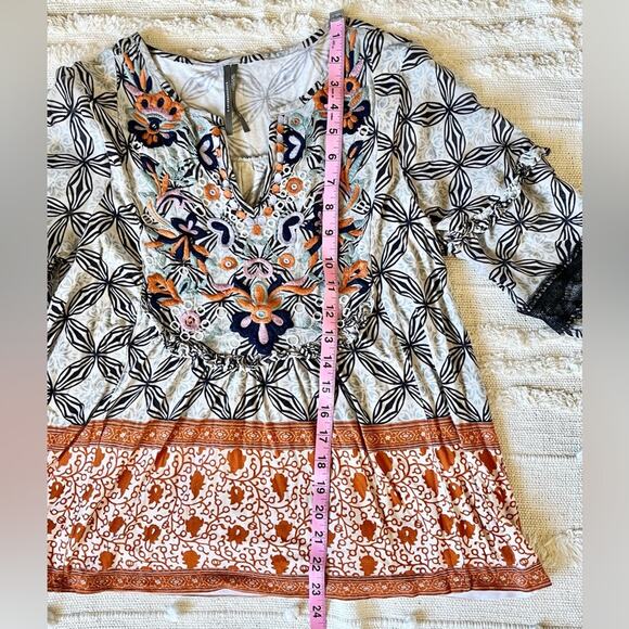 Anthropologie Embroidered Floral Semi Sheer Multicolor Blouse Small - Picture 13 of 15